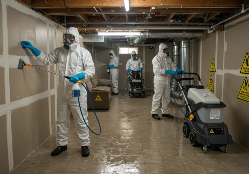 Basement Moisture Removal and Structural Drying process in Bridgewater, NJ